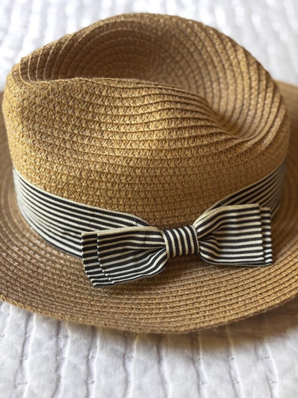 Women's Straw Panama Hat with Ribbon